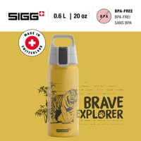 Detská hliníková fľaša SIGG WMB ONE Brave Tiger, žltá, 0,6 l – preliačina na dne — na dne sa nachádza preliačina (stav: pozri 2. obrázok) 3