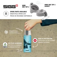 Hliníková detská fľaša Sigg WMB ONE Brave Wolf – 0,6 l – zelená – bez BPA – na sýtené nápoje – nepriepustná – do školy a na šport 4