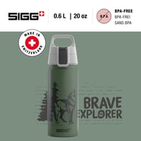 Hliníková detská fľaša Sigg WMB ONE Brave Wolf – 0,6 l – zelená – bez BPA – na sýtené nápoje – nepriepustná – do školy a na šport 2