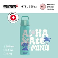 Hliníková fľaša na vodu Sigg WMB One Disney Lilo a Stitch – bez BPA, vhodná aj na sýtené nápoje – tyrkysová – 0,75 l 2
