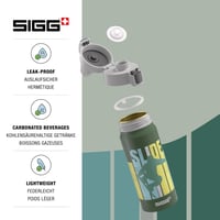 Bidon pentru copii din aluminiu Sigg WMB ONE Slide – pentru băuturi carbogazoase – etanș – fără BPA – verde – 0,6 L 3