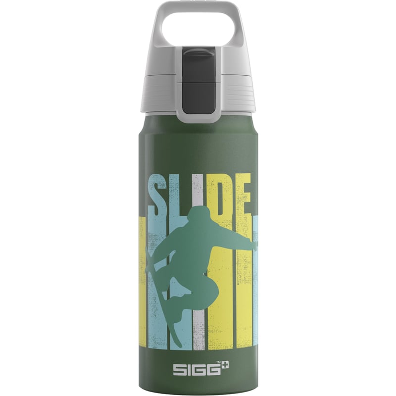 Bidon pentru copii din aluminiu Sigg WMB ONE Slide – pentru băuturi carbogazoase – etanș – fără BPA – verde – 0,6 L