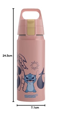Sticlă pentru copii din aluminiu Sigg WMB ONE Stitch Disney - roz, 0,6 L - potrivită și pentru băuturi carbogazoase, etanșă, fără BPA 7