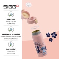 Sticlă pentru copii din aluminiu Sigg WMB ONE Stitch Disney - roz, 0,6 L - potrivită și pentru băuturi carbogazoase, etanșă, fără BPA 3