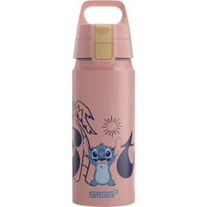 Sticlă pentru copii din aluminiu Sigg WMB ONE Stitch Disney - roz, 0,6 L - potrivită și pentru băuturi carbogazoase, etanșă, fără BPA