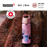 Sticlă pentru copii din aluminiu Sigg WMB ONE Stitch Disney - roz, 0,6 L - potrivită și pentru băuturi carbogazoase, etanșă, fără BPA 2
