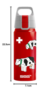 Detská hliníková fľaša na vodu Sigg WMB ONE Swiss Cows – 0,6 l, nepriepustná, bez BPA, vhodná aj na sýtené nápoje 7