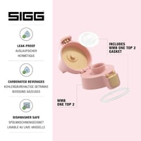SIGG WMB ONE Top 2 kupak - Egykezes szilikon tömítésű vízpalack fedél - Playful Peach 2
