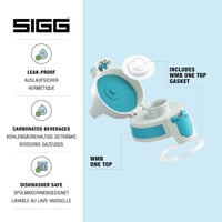 Capac de schimb SIGG WMB ONE Top Aqua pentru sticla de apă – capac cu închidere etanșă, utilizabil cu o singură mână 2