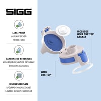 Capac de schimb SIGG WMB ONE Top Blue pentru sticlă de apă – capac cu închidere etanșă, operabil cu o singură mână, albastru 2
