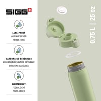 Hliníková fľaša SIGG WMB Pathfinder eco zelená 0,75 l na sýtené nápoje, bez obsahu BPA, ľahký hliník — Nový produkt (stav: pozri 2. obrázok) 5
