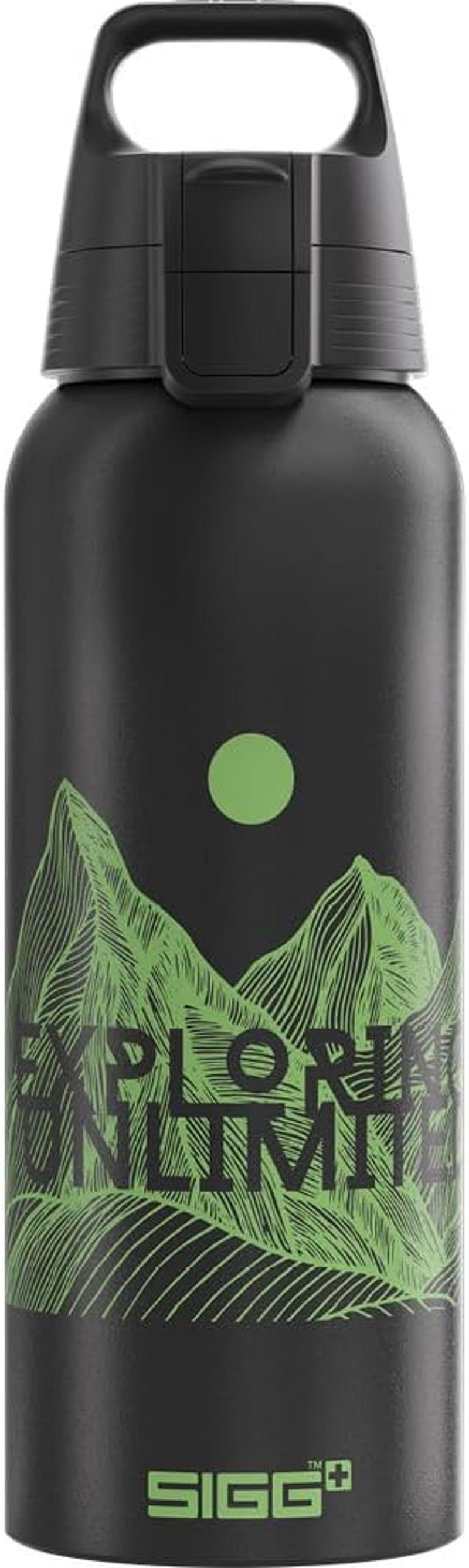 Hliníková fľaša SIGG WMB Pathfinder Black, na sýtené nápoje – čierna – 1 l