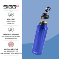 Hliníková fľaša Sigg WMB Traveller 1,5 l – tmavomodrá, na sýtené nápoje, nepriepustná, bez BPA, ľahká športová fľaša 3
