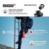Hliníková fľaša Sigg WMB Traveller 1,5 l – tmavomodrá, na sýtené nápoje, nepriepustná, bez BPA, ľahká športová fľaša 4