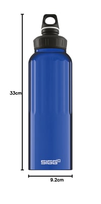 Hliníková fľaša Sigg WMB Traveller 1,5 l – tmavomodrá, na sýtené nápoje, nepriepustná, bez BPA, ľahká športová fľaša 8