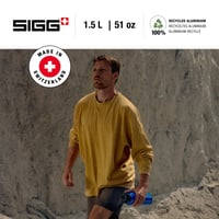Hliníková fľaša Sigg WMB Traveller 1,5 l – tmavomodrá, na sýtené nápoje, nepriepustná, bez BPA, ľahká športová fľaša 2