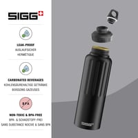 Hliníková športová fľaša Sigg WMB Traveller – čierna, 1,5 l – na sýtené nápoje, nepriepustná, bez BPA, ľahká 3