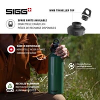 Hliníková športová fľaša Sigg WMB Traveller – čierna, 1,5 l – na sýtené nápoje, nepriepustná, bez BPA, ľahká 4