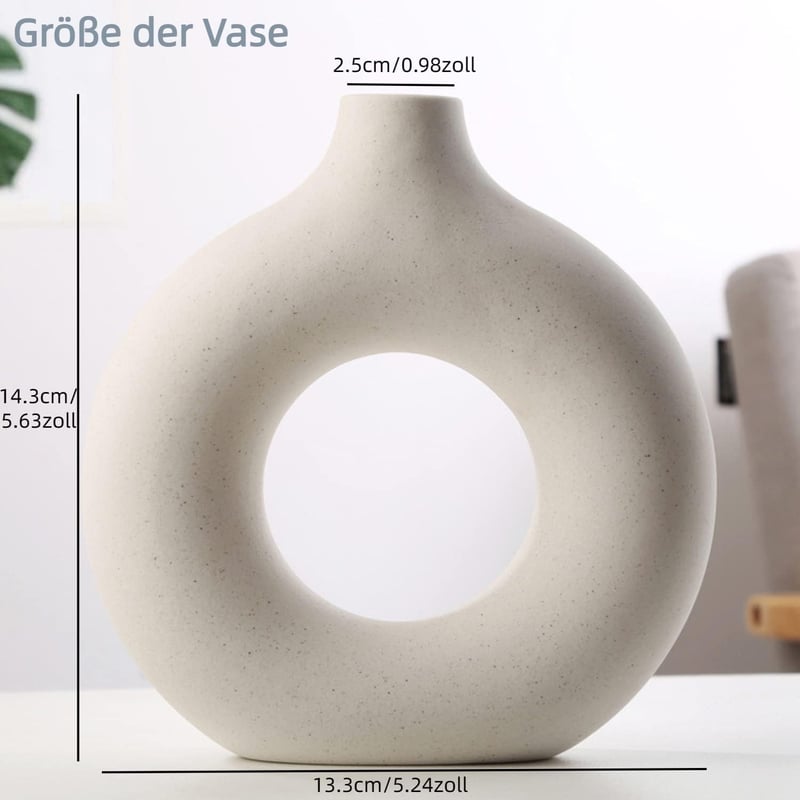 Sightday modern kerámia váza pampafűhöz, bézs dekorációs váza otthonhoz és irodához