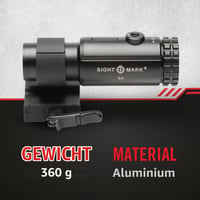 Lupă Sightmark T-3 LQD cu montură rabatabilă pentru sisteme optice de ochire 8