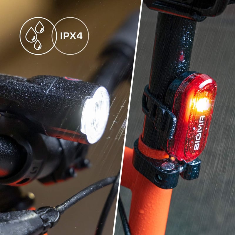 Sigma Aura 30 & Curve LED kerékpárlámpa szett, elöl-hátul, vízálló, StVZO