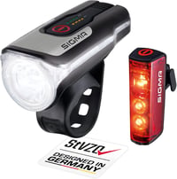 Sigma Aura 80 + Blaze LED kerékpárlámpa szett, StVZO, tölthető, fékfunkcióval - fekete 1