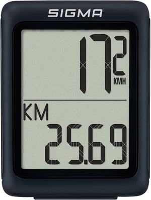 Sigma BC 5.0 WR žičano biciklističko računalo s 5 funkcija, veliki zaslon, jednostavno rukovanje, crno