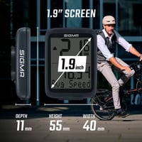 Bezdrôtový cyklopočítač SIGMA BC 8.0 WL – 8 funkcií, vodotesný tachometer a počítadlo kilometrov, veľké tlačidlá, prehľadný displej 5