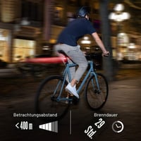 Zadné svetlo na bicykel SIGMA Curve s akumulátorom, schválením StVZO, dosahom 400 m, výdržou 29 hodín, montážou bez použitia náradia, čiernou farbou a odolnosťou voči poveternostným vplyvom. 7