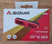 Zadné svetlo na bicykel Sigma EOX RL na nosič – s funkciou brzdového svetla, vodotesnosť IP44, odrazka, schválenie StVZO, pre e-bike, červené 2