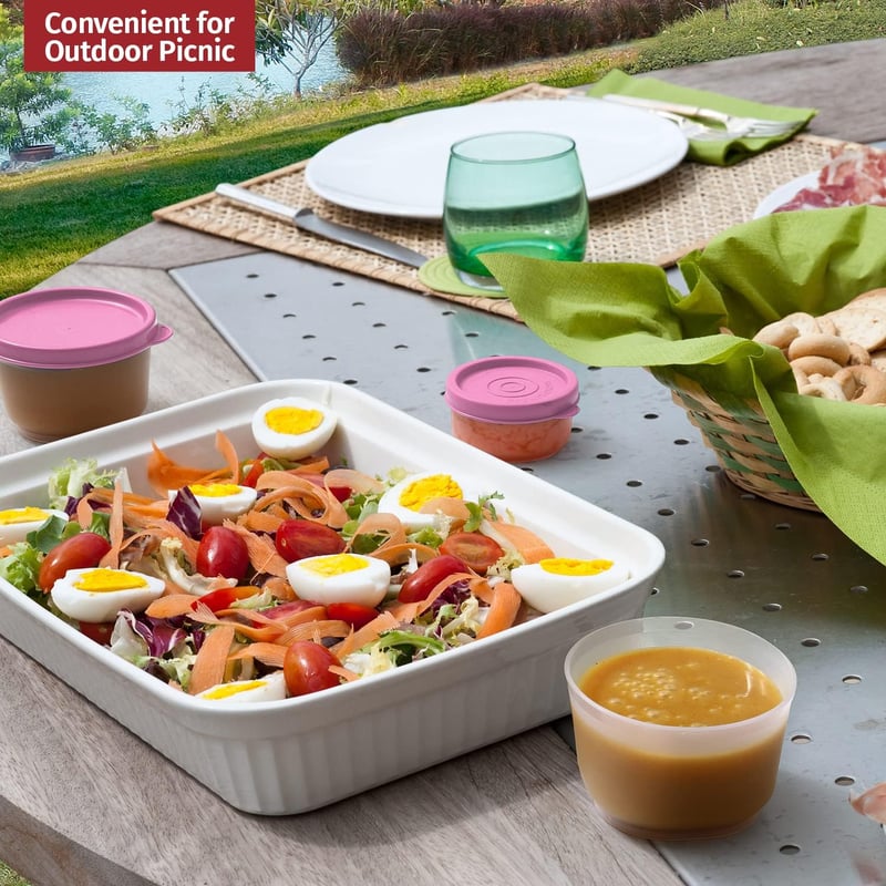 SIGNORA WARE Fűszertartó Szett 8db - 37ml Szivárgásmentes Ételtároló Dobozok Fedéllel, BPA-mentes, Mosogatógépben Mosható, Mikrózható, Uzson