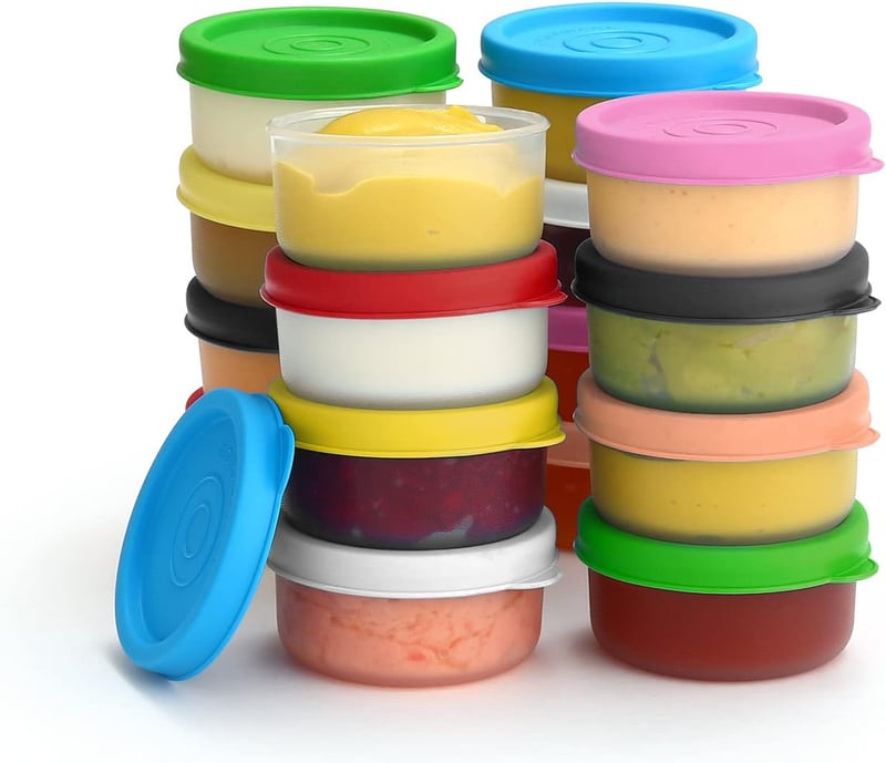 SIGNORA WARE Fűszertartó Szett 8db - 37ml Szivárgásmentes Ételtároló Dobozok Fedéllel, BPA-mentes, Mosogatógépben Mosható, Mikrózható, Uzson
