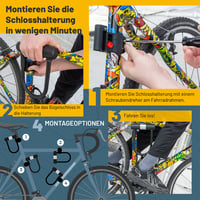Antifurt bicicletă SIGTUNA tip U - 16mm oțel călit, cu suport, pentru biciclete de șosea, mountain bike, e-bike și biciclete pliabile, galben 3