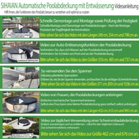 SIHAIAN Okrugli pokrivač za bazen 305 cm, solarni pokrivač s automatskim ispustom za nadzemne bazene, otporan na UV zračenje, patentirani sustav zatezanja iz jednog dijela 6