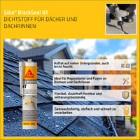 Sika BlackSeal BT Etanșant pentru acoperișuri și jgheaburi – Negru – 300 ml 3