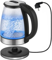 Sikida 1.8L üveg vízforraló LED világítással, 360° forgatható alap, BPA-mentes 1