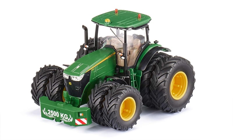 Siku 6735 Traktor na diaľkové ovládanie John Deere 7290R, zelený, mierka 1:32, ovládanie cez Bluetooth aplikáciu, odnímateľné dvojité pneumatiky, kov/plast