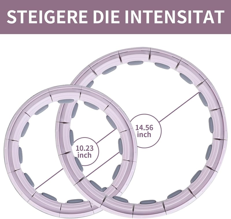 Silencomfort Smart Hula Hoop - Csendes Fitnesz Karika Számláló Kijelzővel - 16 Részes Állítható Derékbőség - Masszírozó Súlygolyóval - Fogyá