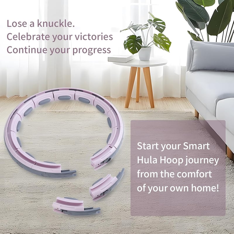 Silencomfort Smart Hula Hoop - Csendes Fitnesz Karika Számláló Kijelzővel - 16 Részes Állítható Derékbőség - Masszírozó Súlygolyóval - Fogyá