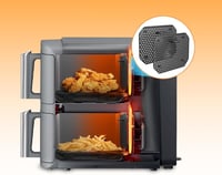 Silicone Splash Guard for Airfryer, Pack of 2, Black, Hot Air Fryer Accessories, Splash Guard Accessories, Reusable, for Protective Grille Against Grease Splash, Dishwasher Safe 5