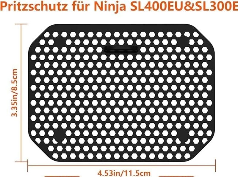 Silicone Splash Guard for Airfryer, Pack of 2, Black, Hot Air Fryer Accessories, Splash Guard Accessories, Reusable, for Protective Grille Against Grease Splash, Dishwasher Safe