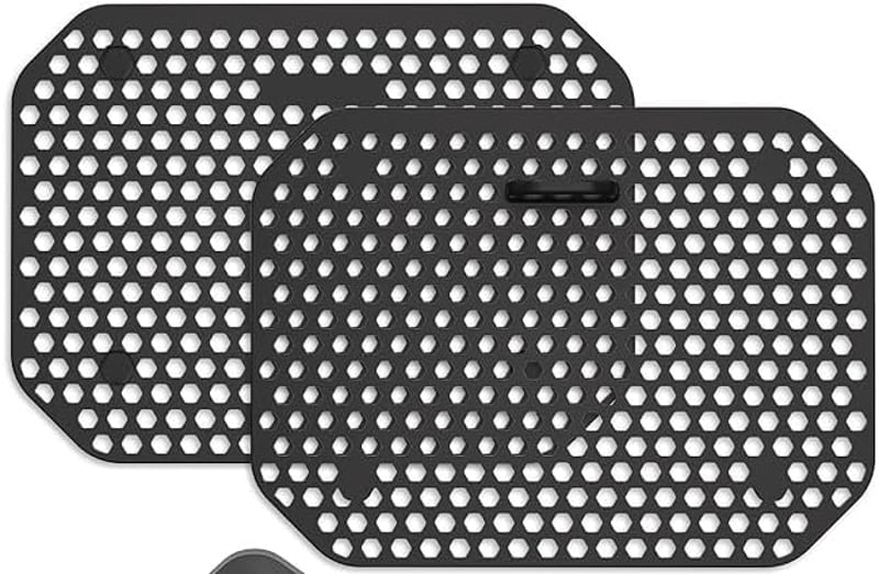 Silicone Splash Guard for Airfryer, Pack of 2, Black, Hot Air Fryer Accessories, Splash Guard Accessories, Reusable, for Protective Grille Against Grease Splash, Dishwasher Safe