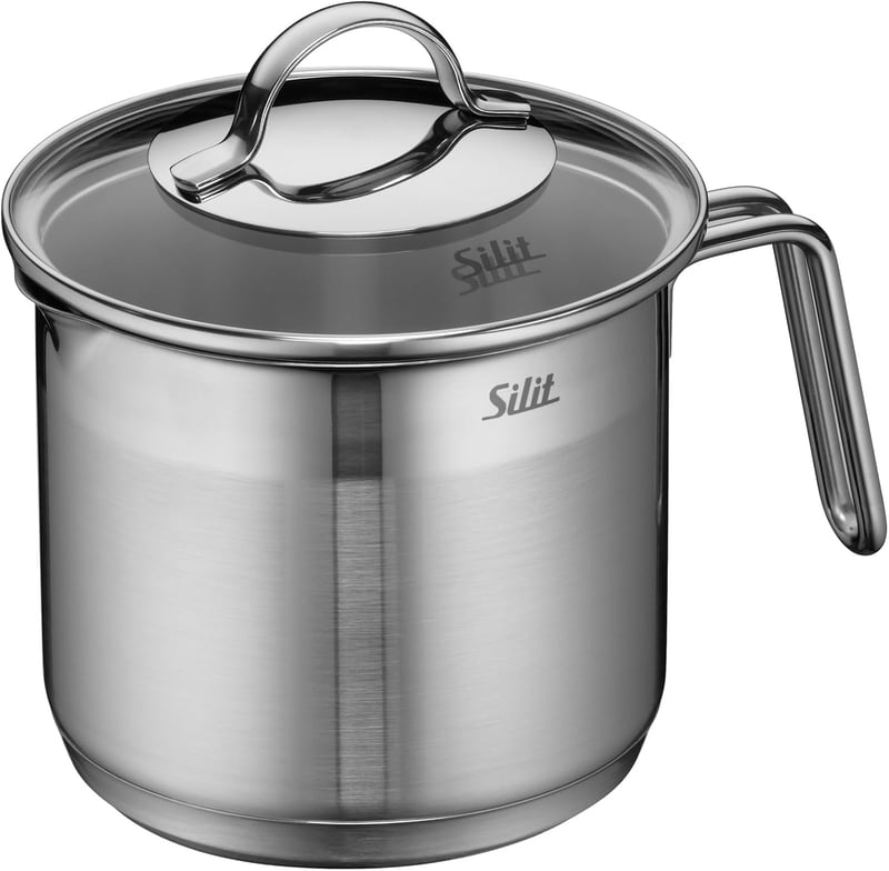 Silit Tejfőző Edény 14cm 1,7L Rozsdamentes Acél Üvegfedővel Indukciós