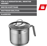 Silit Tejfőző Edény 14cm 1,7L Rozsdamentes Acél Üvegfedővel Indukciós 2