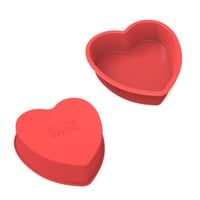 SILIVO Formă de copt din silicon în formă de inimă, 15 cm, 2 bucăți, formă flexibilă de dimensiuni mici pentru copt 1