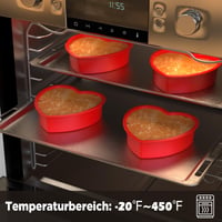 SILIVO Formă de copt din silicon în formă de inimă, 15 cm, 2 bucăți, formă flexibilă de dimensiuni mici pentru copt 3