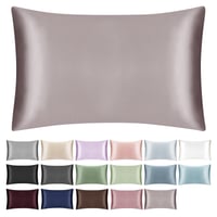 Față de pernă SILKTALE din 100% mătase naturală de 19 momme pentru păr și ten, cu fermoar, culoarea taupe, 40x60 cm, 1 buc. 1