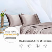 Față de pernă SILKTALE din 100% mătase naturală de 19 momme pentru păr și ten, cu fermoar, culoarea taupe, 40x60 cm, 1 buc. 5