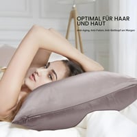 Față de pernă SILKTALE din 100% mătase naturală de 19 momme pentru păr și ten, cu fermoar, culoarea taupe, 40x60 cm, 1 buc. 3