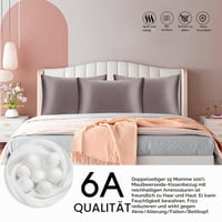 Față de pernă SILKTALE din 100% mătase naturală de 19 momme pentru păr și ten, cu fermoar, culoarea taupe, 40x60 cm, 1 buc. 4